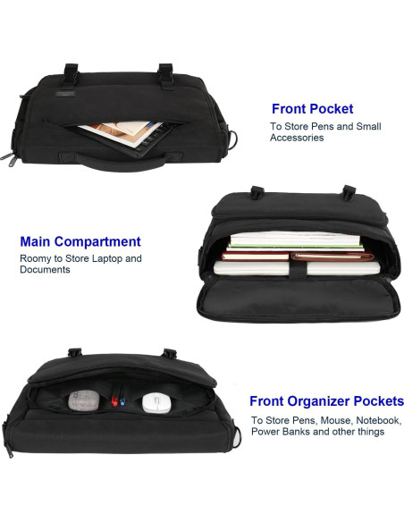 MATEIN Bolsa Mensajera Negra 15.6" Resistente al Agua