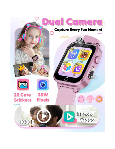Reloj Inteligente Ziegoal W1 para Niñas Rosa con Cámara