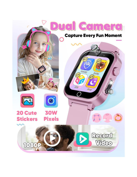 Reloj Inteligente Ziegoal W1 para Niñas Rosa con Cámara