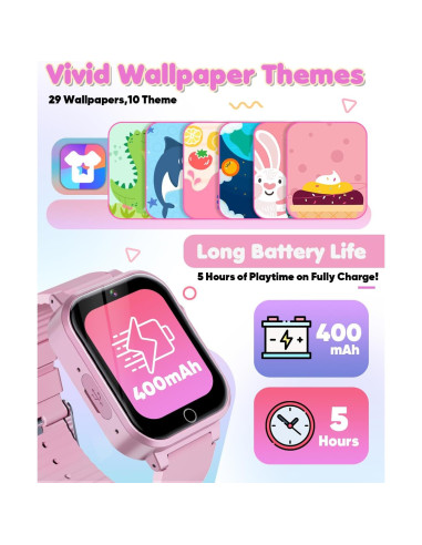 Reloj Inteligente Ziegoal W1 para Niñas Rosa con Cámara