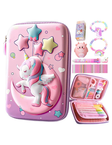 Estuche de Lápices JYPLKCMT Rosa 3D Gran Capacidad