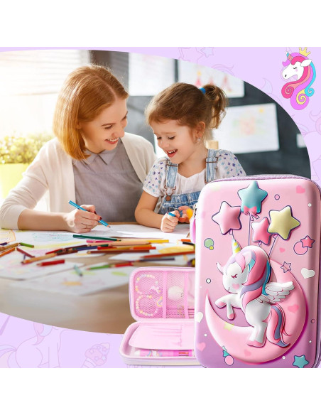 Estuche de Lápices JYPLKCMT Rosa 3D Gran Capacidad