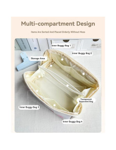 Estuche de Lápices YANDM Beige-2 Multi-Capa 26x10cm 2