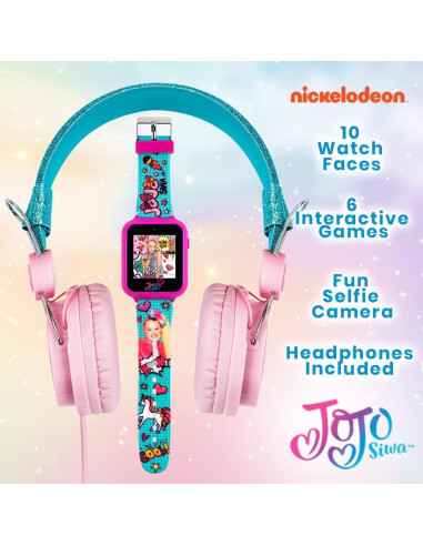 Set Auriculares y Reloj Inteligente JoJo Siwa - Rosa y Azul