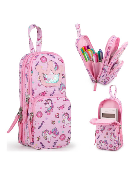 Estuche Grande de Lápices BERRYRIZZ Rosa Organizador Escolar
