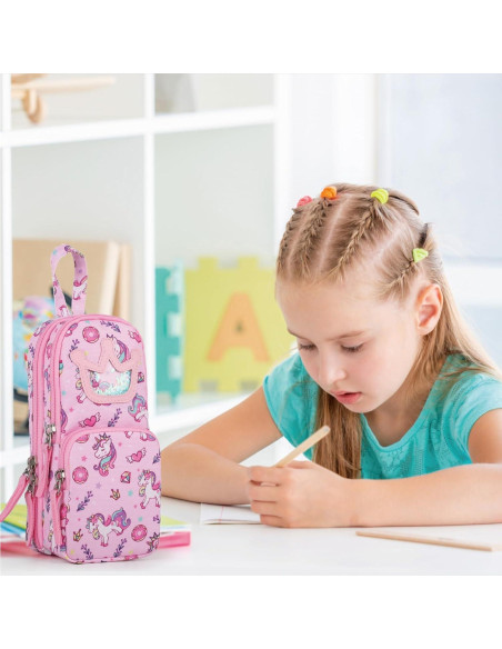 Estuche Grande de Lápices BERRYRIZZ Rosa Organizador Escolar