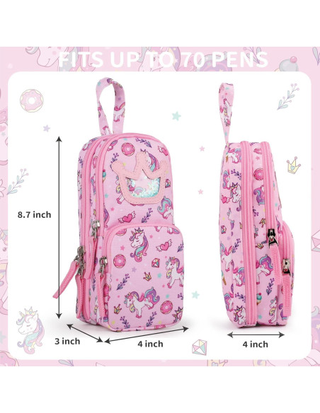 Estuche Grande de Lápices BERRYRIZZ Rosa Organizador Escolar