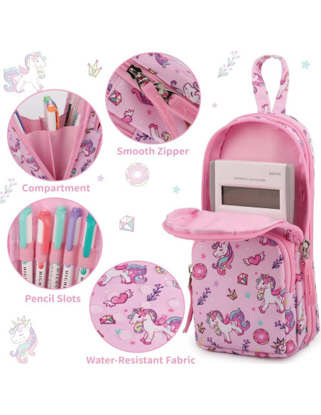 Estuche Grande de Lápices BERRYRIZZ Rosa Organizador Escolar