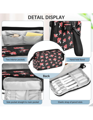 Estuche de Lápices DEHOZO Hongos con Lunares 24x9.5x15 cm