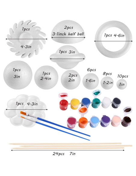 Kit de 72 Piezas Sistema Solar FFchuanhe - Espuma y Pintura