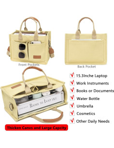 Bolsa de Lona Grande para Mujeres TQ1-6 con Múltiples Bolsillos 2