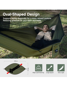 Hamaca de Camping Travel Bird Extra Grande 289x140 cm con Red Antimosquitos 2