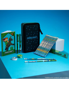 Estuche de Lápices Minecraft Azul/Negro con Papelería 2