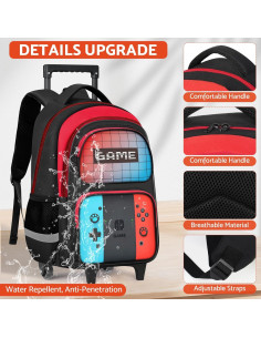 Mochila Rodante Gamer HFHTDC 44x19.8x30 cm para Niños 2
