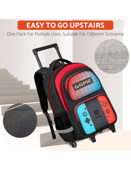 Mochila Rodante Gamer HFHTDC 44x19.8x30 cm para Niños