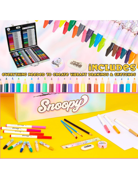 Kit de Dibujo Snoopy Peanuts 150 Piezas para Niños