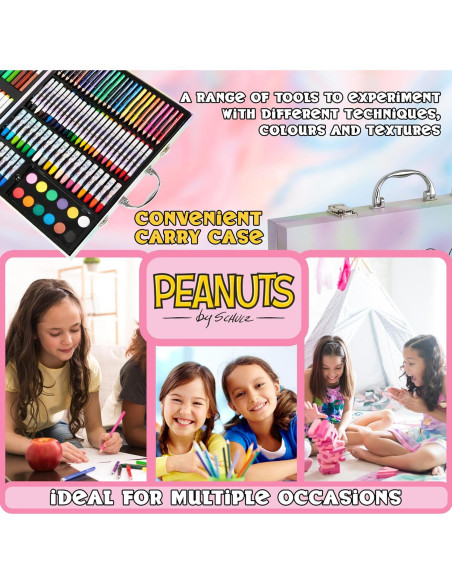 Kit de Dibujo Snoopy Peanuts 150 Piezas para Niños