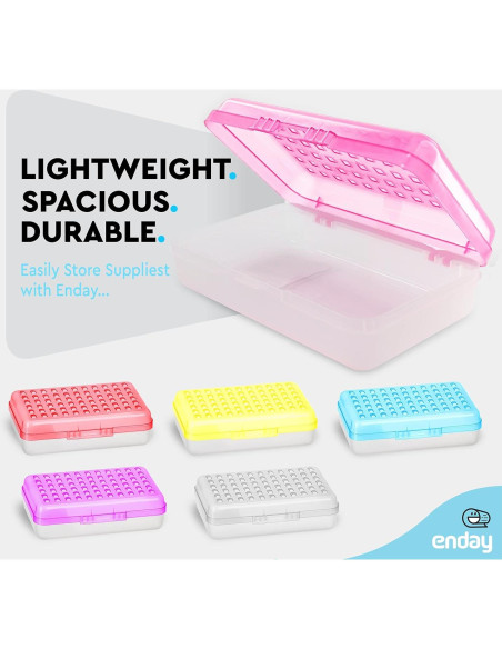 Caja de lápices Enday Rosa 21x13x6 cm con cierre a presión