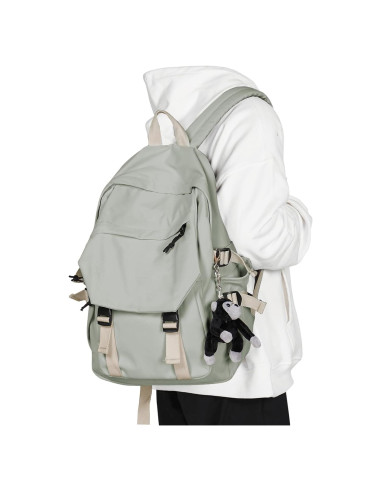 Mochila Escolar Universitaria Verde Grisáceo 20L 35.6cm