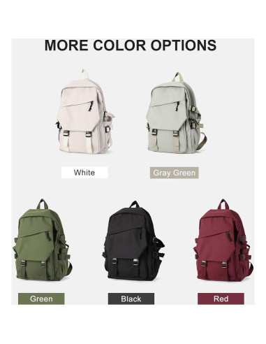 Mochila Escolar Universitaria Verde Grisáceo 20L 35.6cm