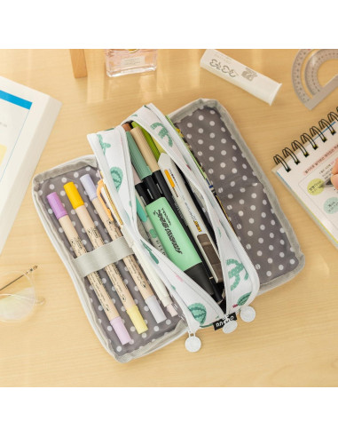 Estuche de Lápices Angoobaby Grande 3 Compartimentos Verde