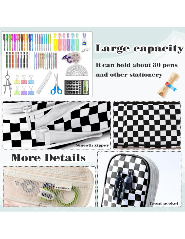 Estuche Grande para Lápices GEHORDEN Negro 22.86x10.92cm