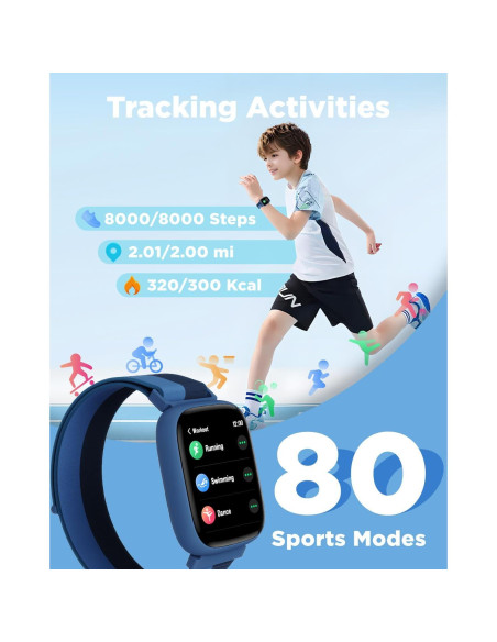 Reloj Inteligente BIGGERFIVE para Niños 1.8" IP68 Fitness