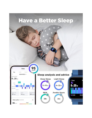 Reloj Inteligente BIGGERFIVE para Niños 1.8" IP68 Fitness