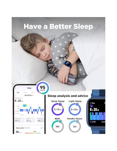 Reloj Inteligente BIGGERFIVE para Niños 1.8" IP68 Fitness