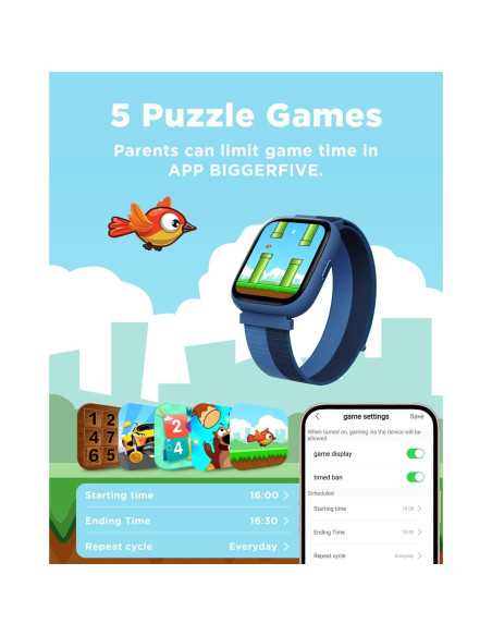 Reloj Inteligente BIGGERFIVE para Niños 1.8" IP68 Fitness