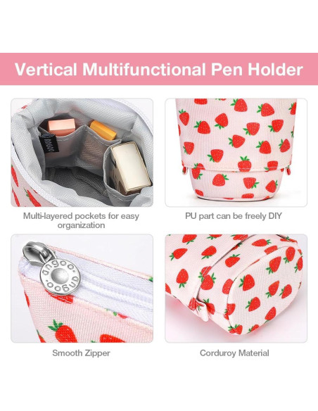 Estuche de Lápices Kawaii Bonito 17.78x12.95 cm Fresa