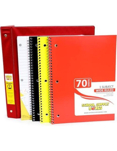 Caja de Suministros Escolares Esenciales - 91 Piezas