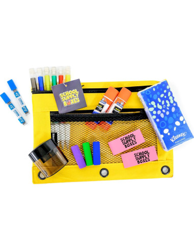 Caja de Suministros Escolares Esenciales - 91 Piezas