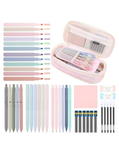 Set de Papelería SKYDUE Rosa 44 Piezas Estuche Lápices