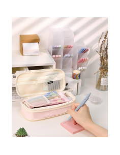 Set de Papelería SKYDUE Rosa 44 Piezas Estuche Lápices 2