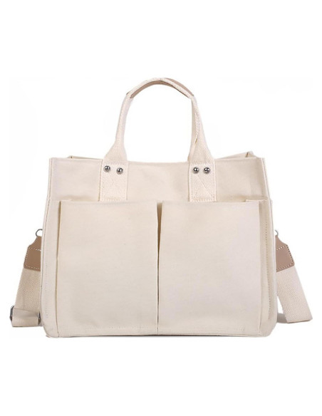 Bolsa de Lona GIGIFULL Grande Multifuncional Blanca