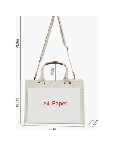 Bolsa de Lona GIGIFULL Grande Multifuncional Blanca