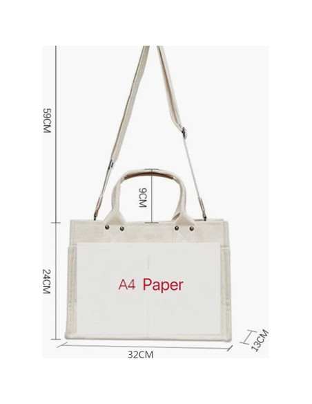 Bolsa de Lona GIGIFULL Grande Multifuncional Blanca