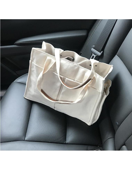 Bolsa de Lona GIGIFULL Grande Multifuncional Blanca