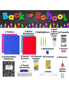 Kit de Suministros Escolares VEEBOOST 32 Piezas para Niños 2