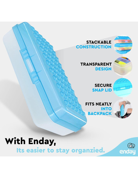 Caja de Lápices Plástico Emraw 6 Colores Organizador