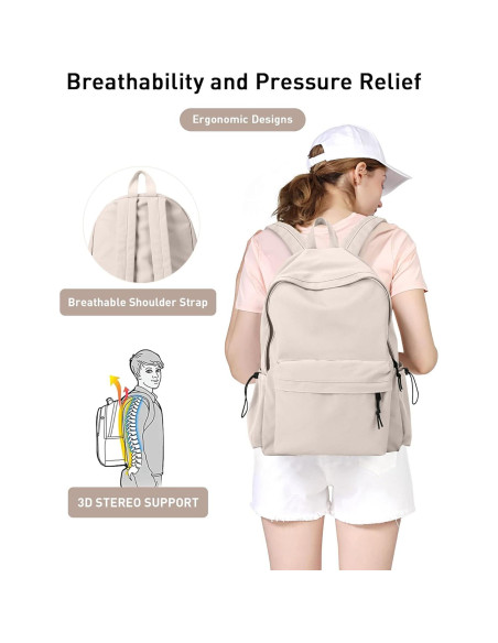 Mochila Blanca Impermeable Unisex 46x32x14 cm 24L Mochila Blanca Impermeable Unisex 46x32x14 cm 24L