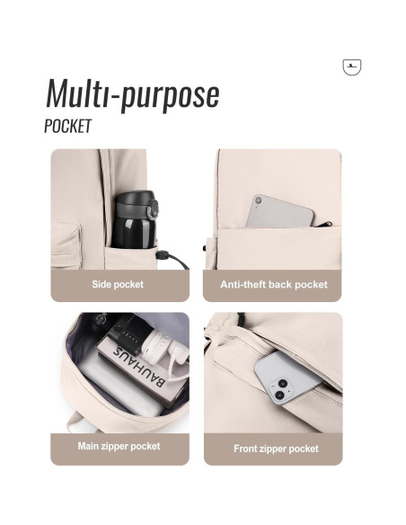 Mochila Blanca Impermeable Unisex 46x32x14 cm 24L Mochila Blanca Impermeable Unisex 46x32x14 cm 24L