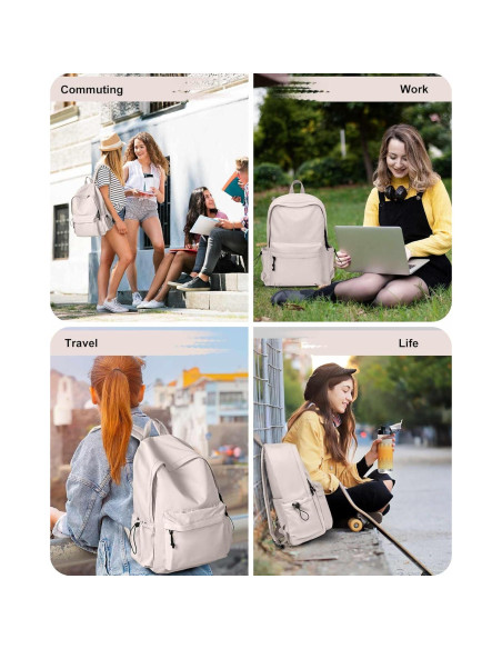 Mochila Blanca Impermeable Unisex 46x32x14 cm 24L Mochila Blanca Impermeable Unisex 46x32x14 cm 24L