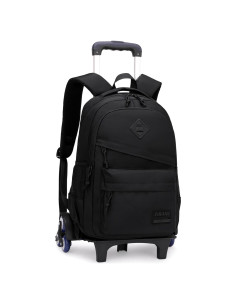 Mochila Rodante Escolar Niños 31x18x45cm Negra 6 Ruedas