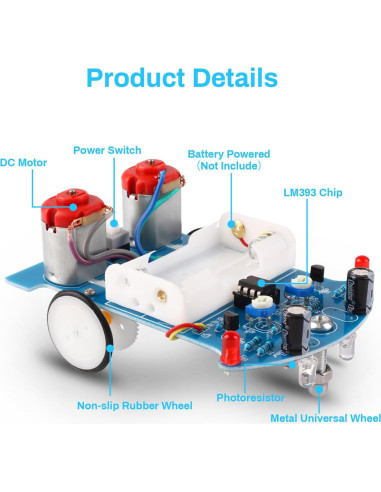 Kit de Soldadura MiOYOOW Coche Robot Seguidor Línea STEM