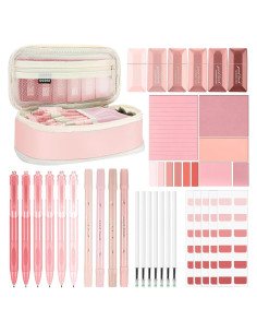 Kit de Papelería Estética Janlaugh 38 Piezas Rosa