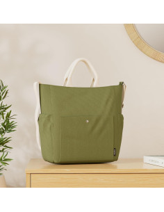 Bolso Tote Prite Verde de Pana Grande para Mujeres 2
