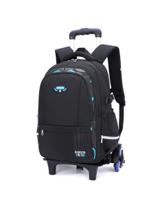 Mochila Rodante Escolar Niños B-negro y azul 32x20x49cm