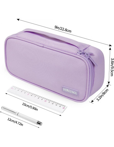 Estuche de Lápices YOKUMA Lila Gran Capacidad 23x12 cm